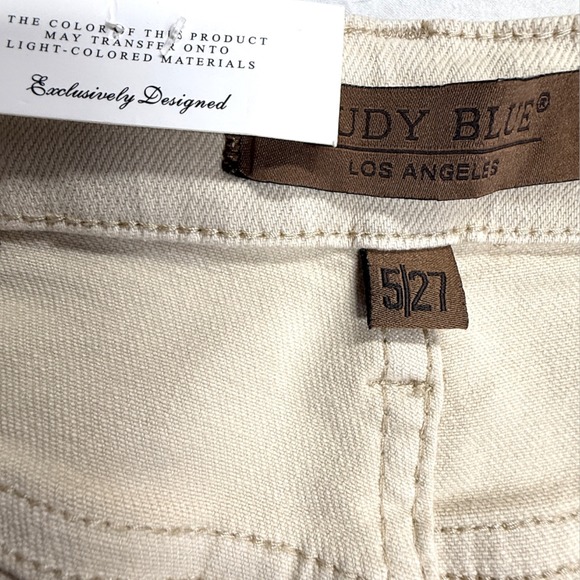 Judy Blue High Waist Cream Jeans Size 5/27 Garment Dyed Raw Hem NWT - Picture 8 of 14